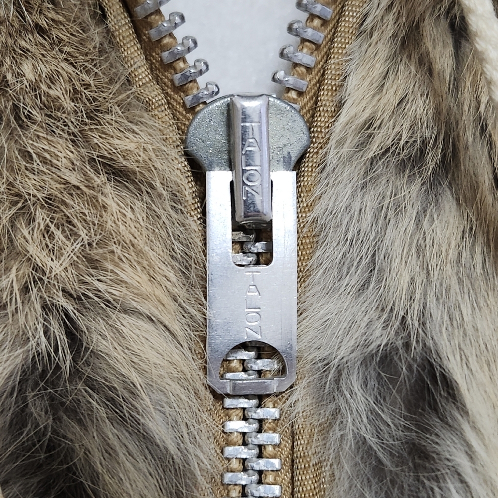 Vintage 70s 80s genuine rabbit fur hooded tan and Cream hooded jacket/ c… - Picture 5 of 9